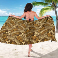 Brown Gold Monstera Sarong Polynesian Tribal Pattern LT01 - Polynesian Pride