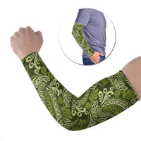 Olive Green Monstera Arm Sleeves Polynesian Tribal Pattern LT01 Set of 2 Green - Polynesian Pride