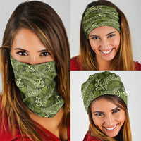 Olive Green Monstera Neck Gaiter Polynesian Tribal Pattern LT01 - Polynesian Pride