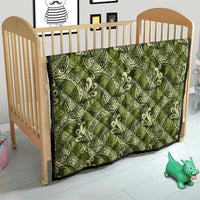 Olive Green Monstera Quilt Polynesian Tribal Pattern LT01 - Polynesian Pride