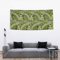 Olive Green Monstera Tapestry Polynesian Tribal Pattern LT01 - Polynesian Pride