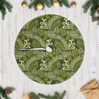 Olive Green Monstera Tree Skirt Polynesian Tribal Pattern LT01 Casual Green - Polynesian Pride