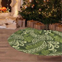 Olive Green Monstera Tree Skirt Polynesian Tribal Pattern LT01 - Polynesian Pride
