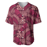 Sweet Pink Monstera Baseball Jersey Polynesian Tribal Pattern LT01 Pink - Polynesian Pride