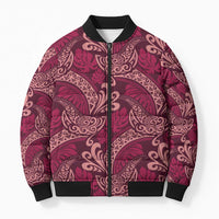 Sweet Pink Monstera Bomber Puffer Jacket Polynesian Tribal Pattern LT01 Unisex Pink - Polynesian Pride