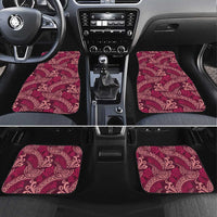 Sweet Pink Monstera Car Mats Polynesian Tribal Pattern LT01 Set 4pcs Pink - Polynesian Pride