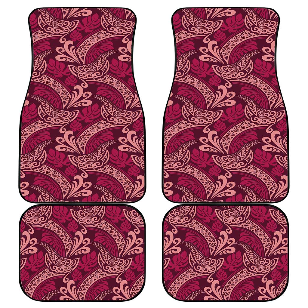 Sweet Pink Monstera Car Mats Polynesian Tribal Pattern LT01 - Polynesian Pride