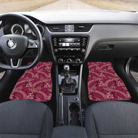Sweet Pink Monstera Car Mats Polynesian Tribal Pattern LT01 Set 2pcs - Front Pink - Polynesian Pride