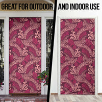 Sweet Pink Monstera Door Cover Polynesian Tribal Pattern LT01 - Polynesian Pride