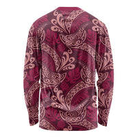 Sweet Pink Monstera Long Sleeve Shirt Polynesian Tribal Pattern LT01 - Polynesian Pride