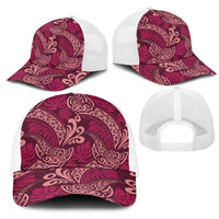 Sweet Pink Monstera Mesh Trucker Cap Polynesian Tribal Pattern LT01 - Polynesian Pride