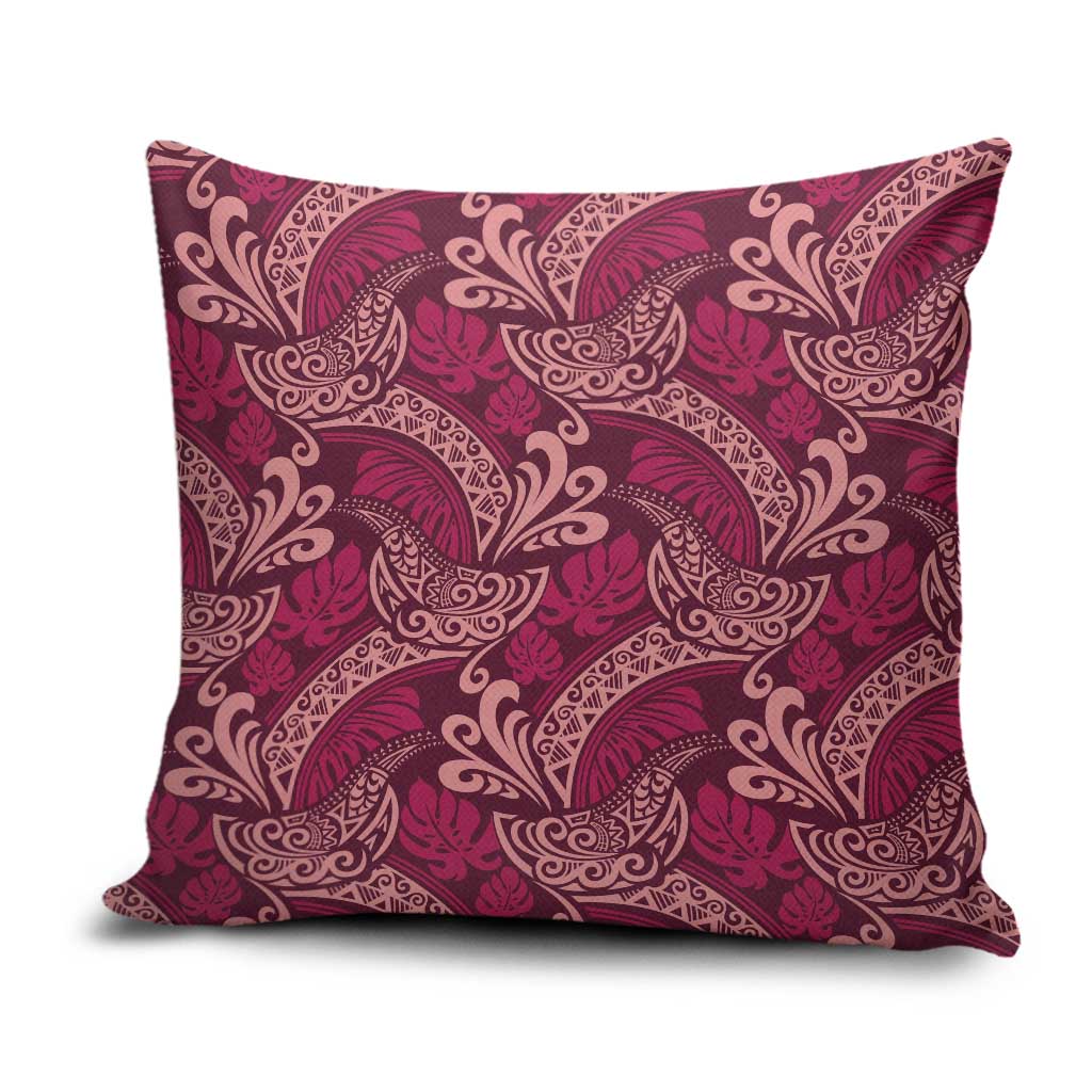 Sweet Pink Monstera Pillow Cover Polynesian Tribal Pattern LT01 Pink - Polynesian Pride
