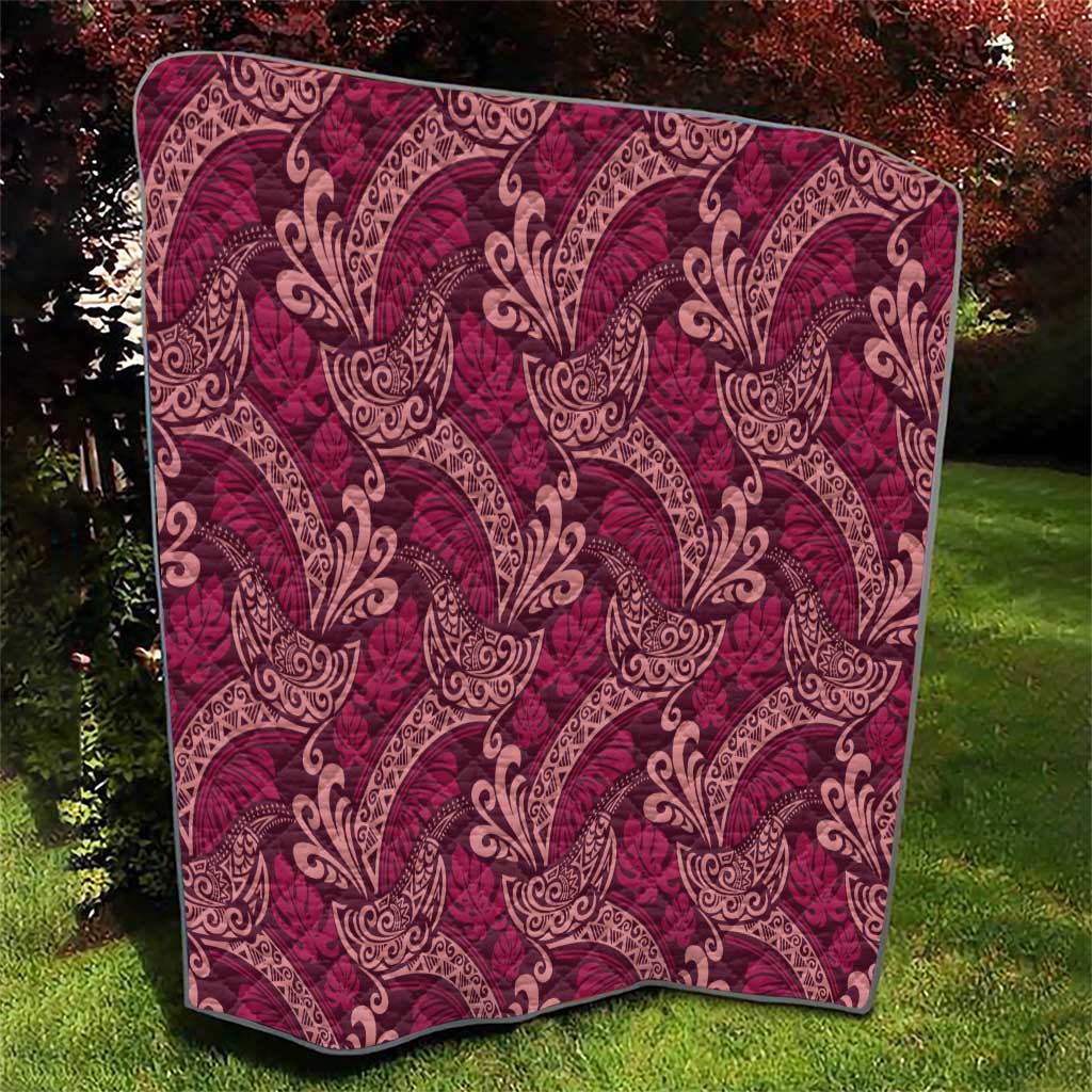 Sweet Pink Monstera Quilt Polynesian Tribal Pattern LT01 - Polynesian Pride