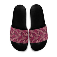 Sweet Pink Monstera Slide Sandals Polynesian Tribal Pattern LT01 Pink - Polynesian Pride
