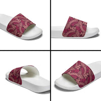 Sweet Pink Monstera Slide Sandals Polynesian Tribal Pattern LT01 - Polynesian Pride