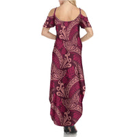 Sweet Pink Monstera Summer Maxi Dress Polynesian Tribal Pattern LT01 - Polynesian Pride