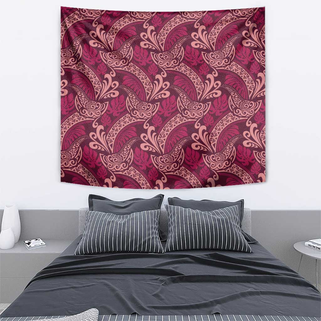 Sweet Pink Monstera Tapestry Polynesian Tribal Pattern LT01 - Polynesian Pride