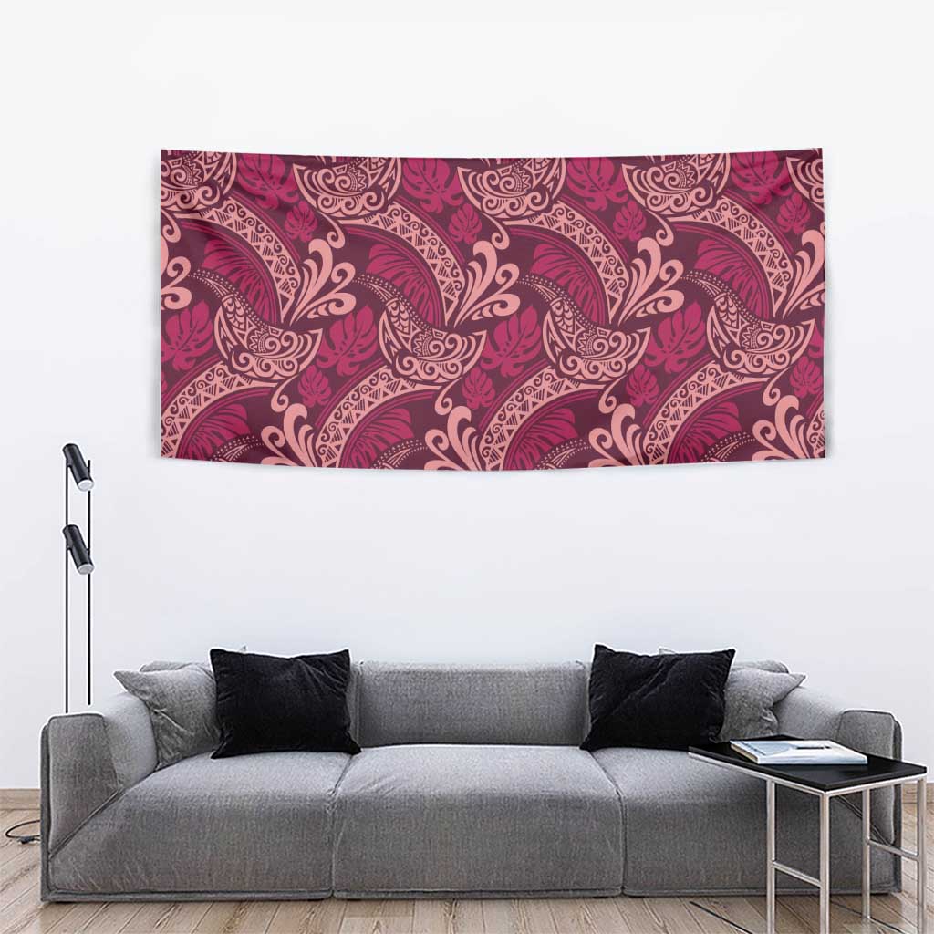 Sweet Pink Monstera Tapestry Polynesian Tribal Pattern LT01 - Polynesian Pride