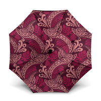 Sweet Pink Monstera Umbrella Polynesian Tribal Pattern LT01 One Size Folded 11.42 inch Opened Diameter 37.4 inch Pink - Polynesian Pride