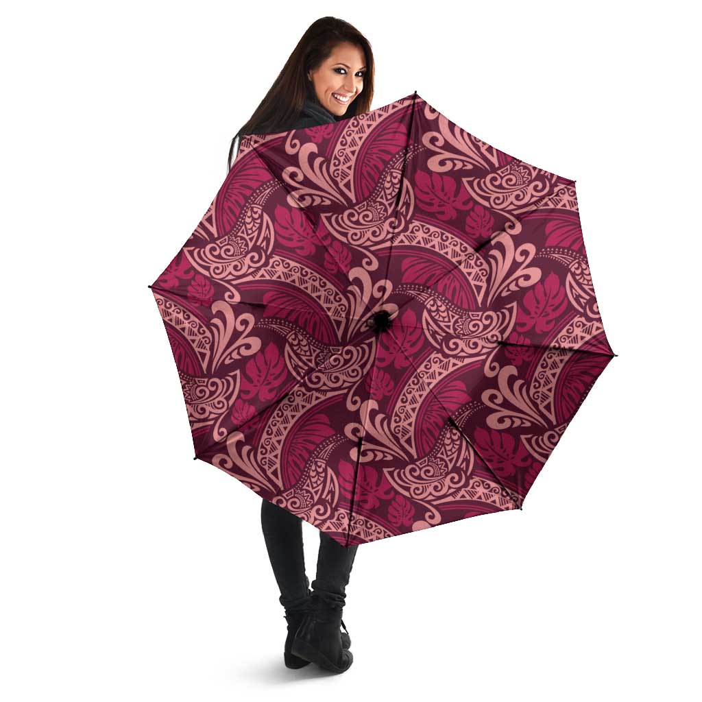 Sweet Pink Monstera Umbrella Polynesian Tribal Pattern LT01 - Polynesian Pride