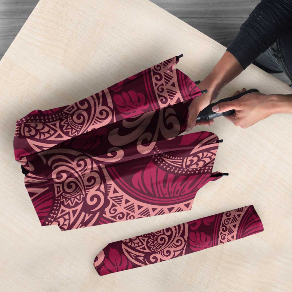 Sweet Pink Monstera Umbrella Polynesian Tribal Pattern LT01 - Polynesian Pride