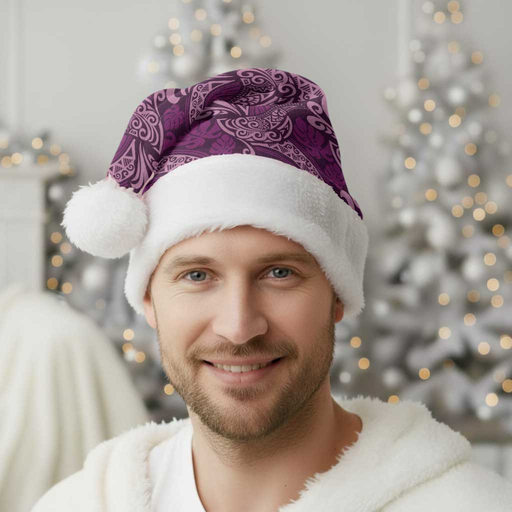 Royal Purple Monstera Christmas Santa Hat Polynesian Tribal Pattern LT01 - Polynesian Pride