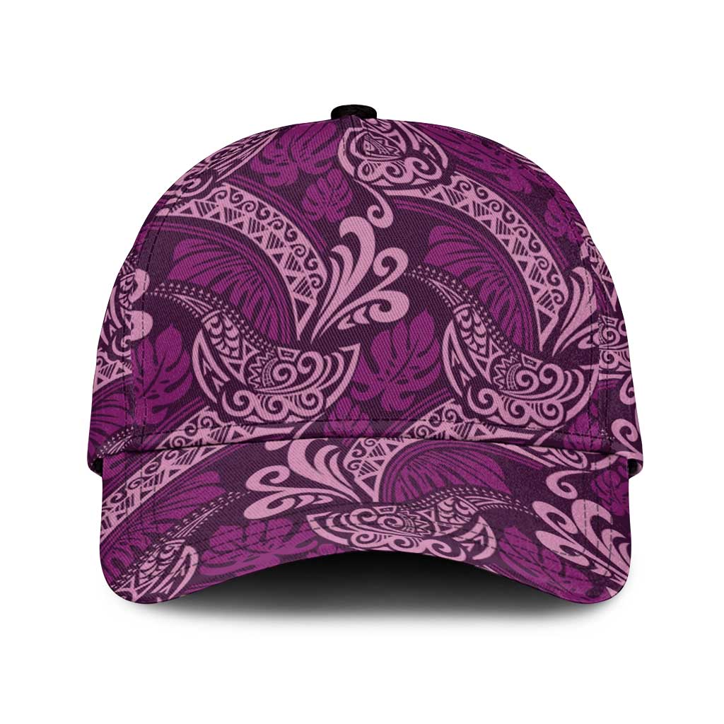 Royal Purple Monstera Classic Cap Polynesian Tribal Pattern LT01 Universal Fit Purple - Polynesian Pride