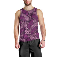 Royal Purple Monstera Men Tank Top Polynesian Tribal Pattern LT01 - Polynesian Pride