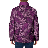 Royal Purple Monstera Padded Jacket Polynesian Tribal Pattern LT01 - Polynesian Pride