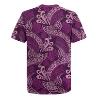 Royal Purple Monstera Rugby Jersey Polynesian Tribal Pattern LT01 - Polynesian Pride