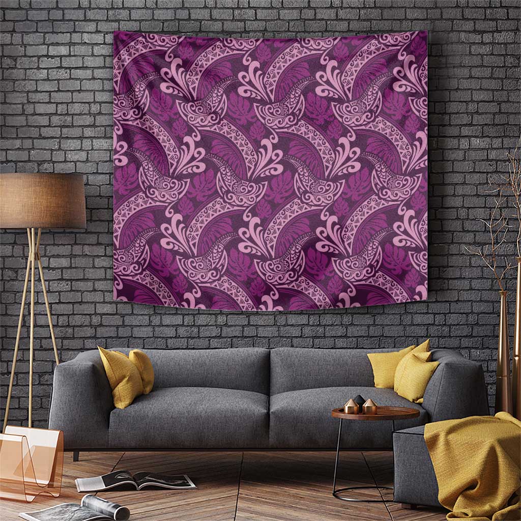 Royal Purple Monstera Tapestry Polynesian Tribal Pattern LT01 Purple - Polynesian Pride