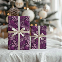 Royal Purple Monstera Wrapping Paper Polynesian Tribal Pattern LT01 - Polynesian Pride