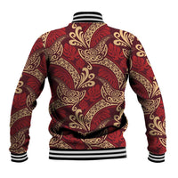 Luxury Red Monstera Baseball Jacket Polynesian Tribal Pattern LT01 - Polynesian Pride