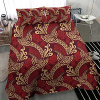 Luxury Red Monstera Bedding Set Polynesian Tribal Pattern LT01 - Polynesian Pride