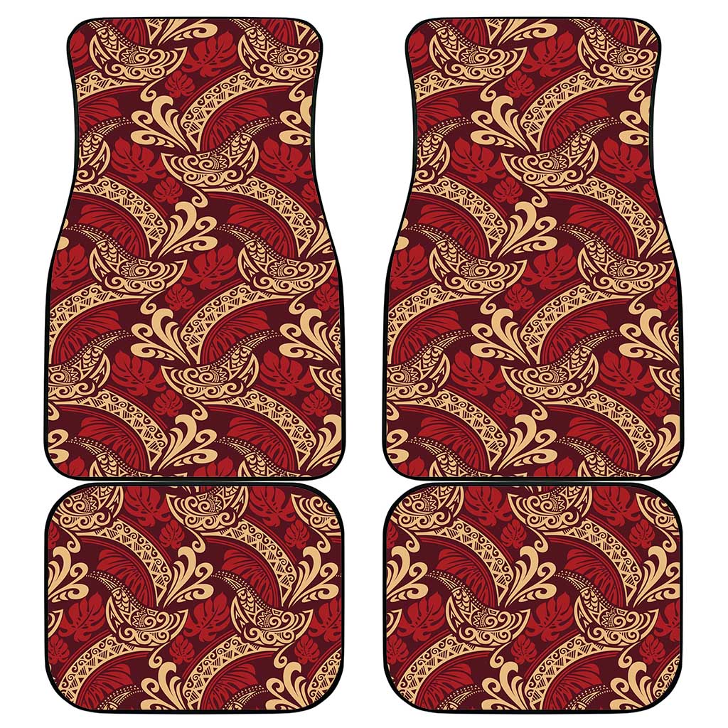 Luxury Red Monstera Car Mats Polynesian Tribal Pattern LT01 - Polynesian Pride
