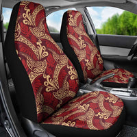 Luxury Red Monstera Car Seat Cover Polynesian Tribal Pattern LT01 - Polynesian Pride