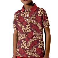 Luxury Red Monstera Kid Polo Shirt Polynesian Tribal Pattern LT01 Kid Red - Polynesian Pride
