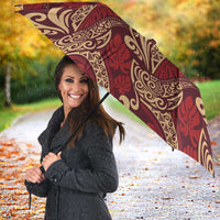 Luxury Red Monstera Umbrella Polynesian Tribal Pattern LT01 - Polynesian Pride