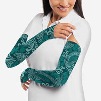 Teal Monstera Arm Sleeves Polynesian Tribal Pattern LT01 - Polynesian Pride