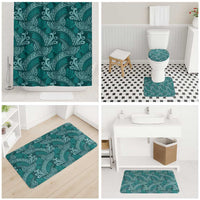 Teal Monstera Bathroom Set Polynesian Tribal Pattern LT01 - Polynesian Pride