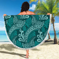 Teal Monstera Beach Blanket Polynesian Tribal Pattern LT01 - Polynesian Pride