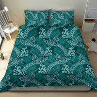 Teal Monstera Bedding Set Polynesian Tribal Pattern LT01 - Polynesian Pride