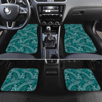 Teal Monstera Car Mats Polynesian Tribal Pattern LT01 Set 4pcs Teal - Polynesian Pride