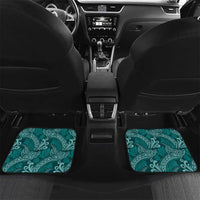 Teal Monstera Car Mats Polynesian Tribal Pattern LT01 Set 2pcs - Back Teal - Polynesian Pride
