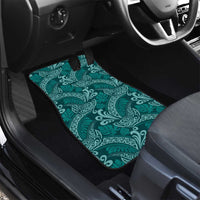Teal Monstera Car Mats Polynesian Tribal Pattern LT01 - Polynesian Pride