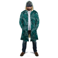Teal Monstera Cloak Polynesian Tribal Pattern LT01 - Polynesian Pride