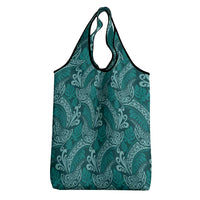 Teal Monstera Grocery Bag Polynesian Tribal Pattern LT01 - Polynesian Pride