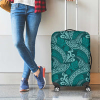 Teal Monstera Luggage Cover Polynesian Tribal Pattern LT01 - Polynesian Pride