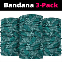 Teal Monstera Neck Gaiter Polynesian Tribal Pattern LT01 package One Size: 25*50cm Teal - Polynesian Pride