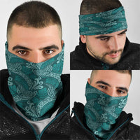 Teal Monstera Neck Gaiter Polynesian Tribal Pattern LT01 - Polynesian Pride
